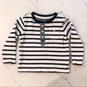 18-24 MONTHS Blue and white striped shirt